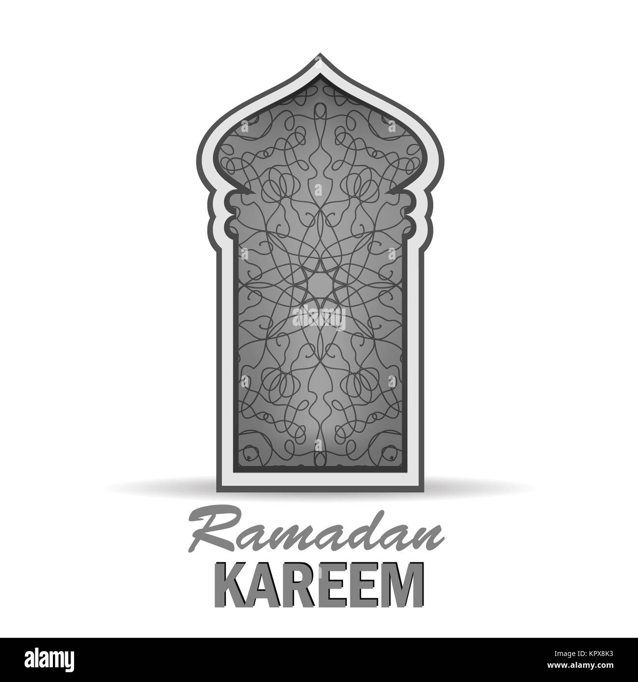 Carte de voeux Ramadan sur fond blanc. Banque D'Images