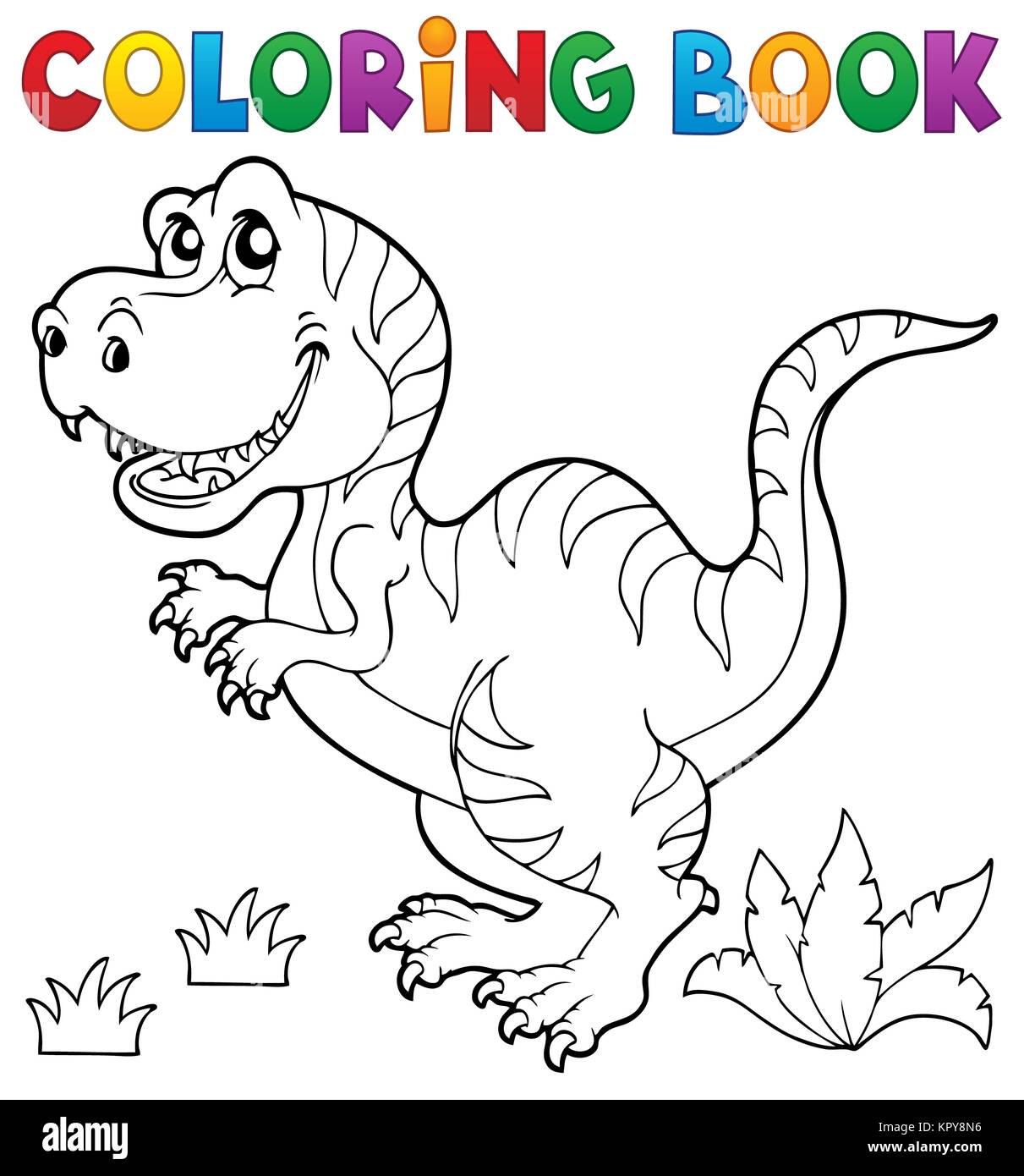 Dinosaure coloriage thème 5 Banque D'Images