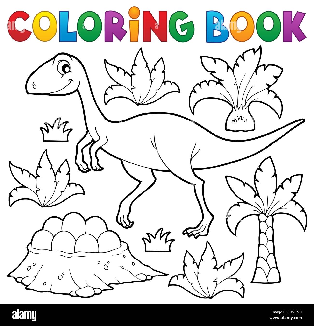 Dinosaure coloriage thème 4 Banque D'Images