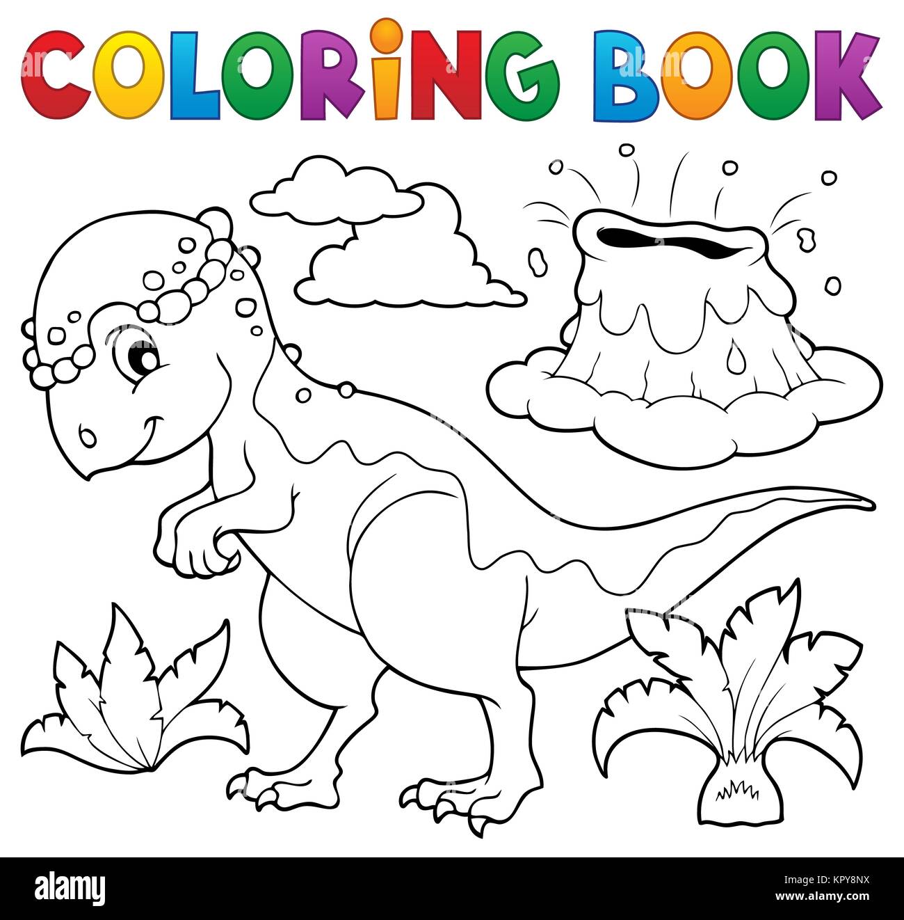 Dinosaure coloriage thème 5 Banque D'Images
