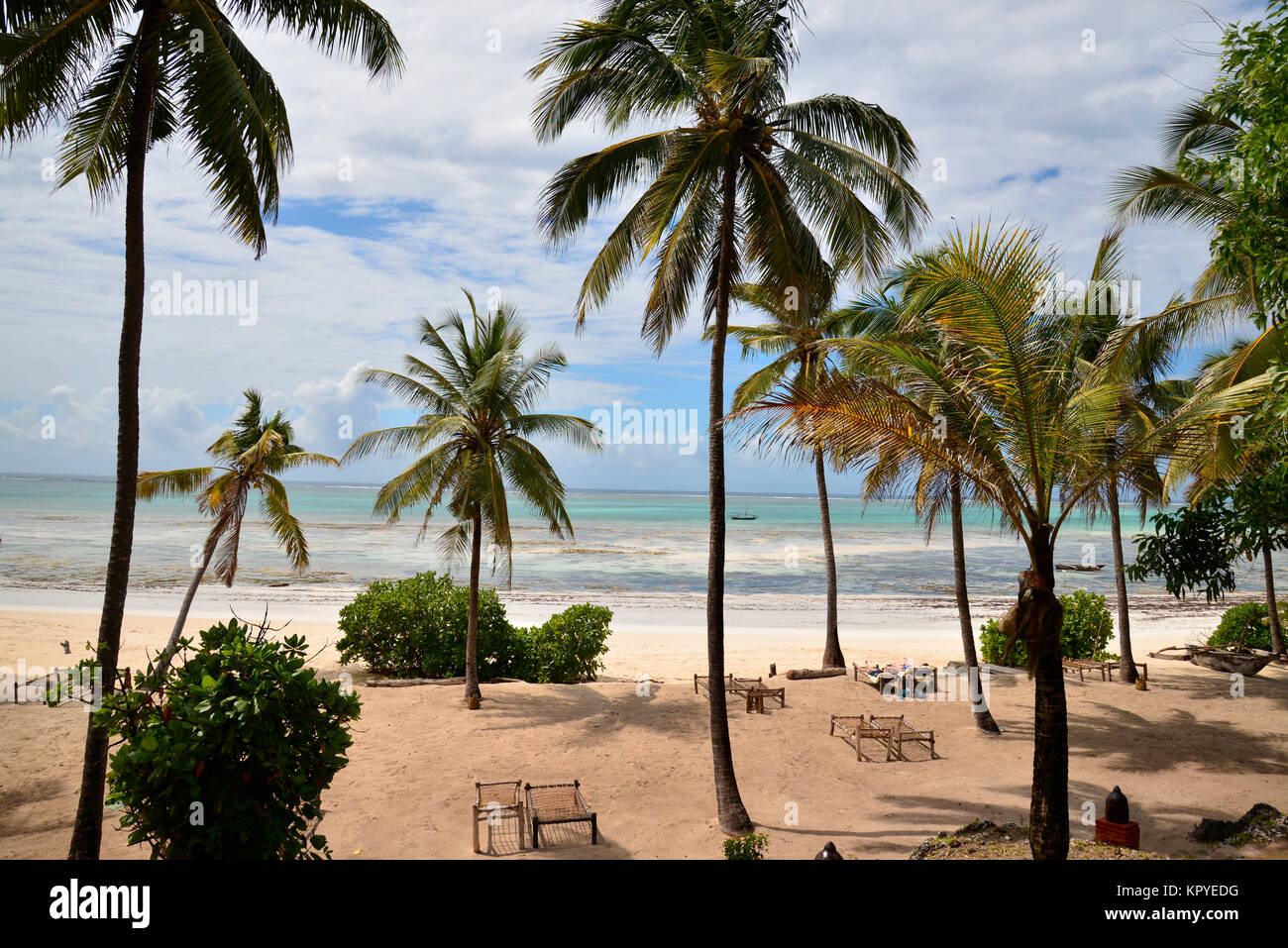 Zanzibar est un paradis de l'océan Indien que la plupart des gens peuvent se permettre de visiter pour paresseux vacances sur les plages chaudes. Banque D'Images