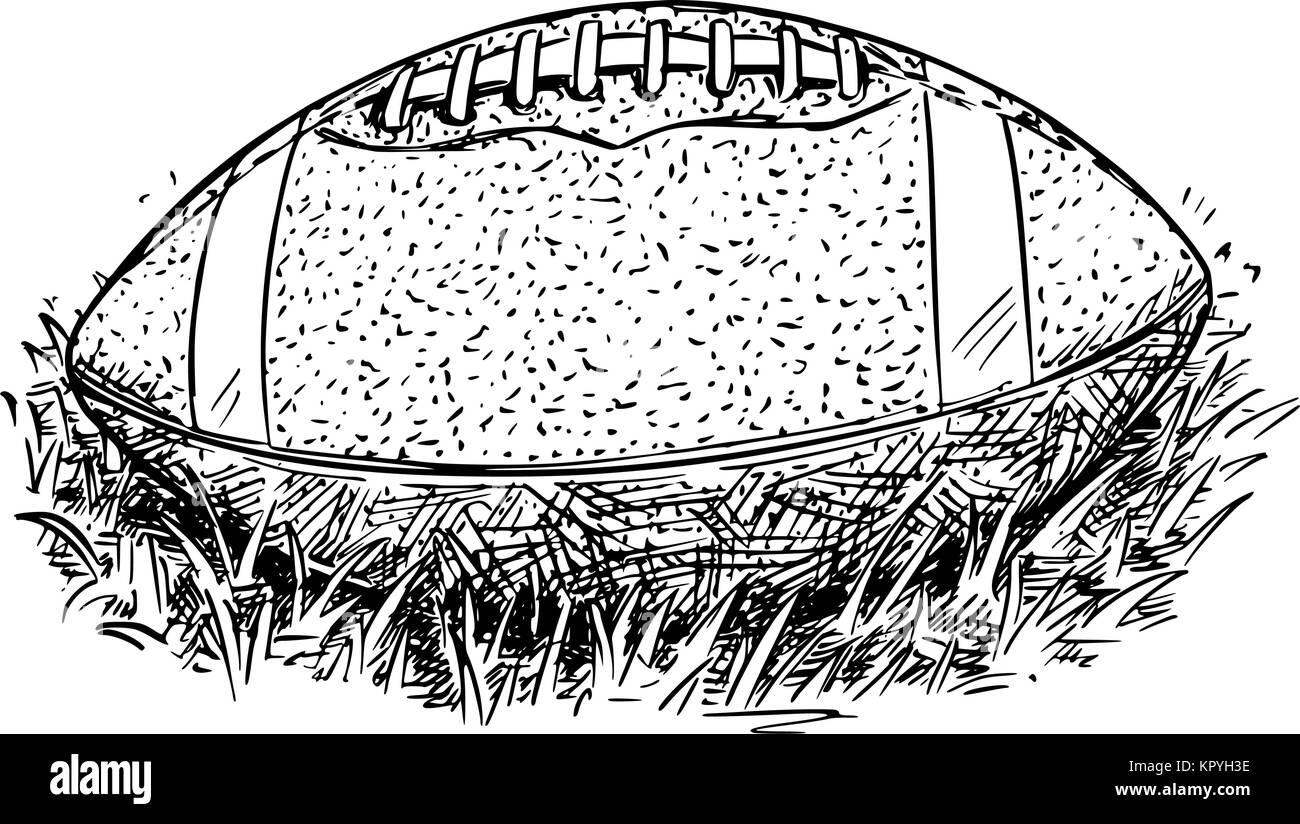Dessin vectoriel Illustration tirée du football américain ballon le terrain. Illustration de Vecteur