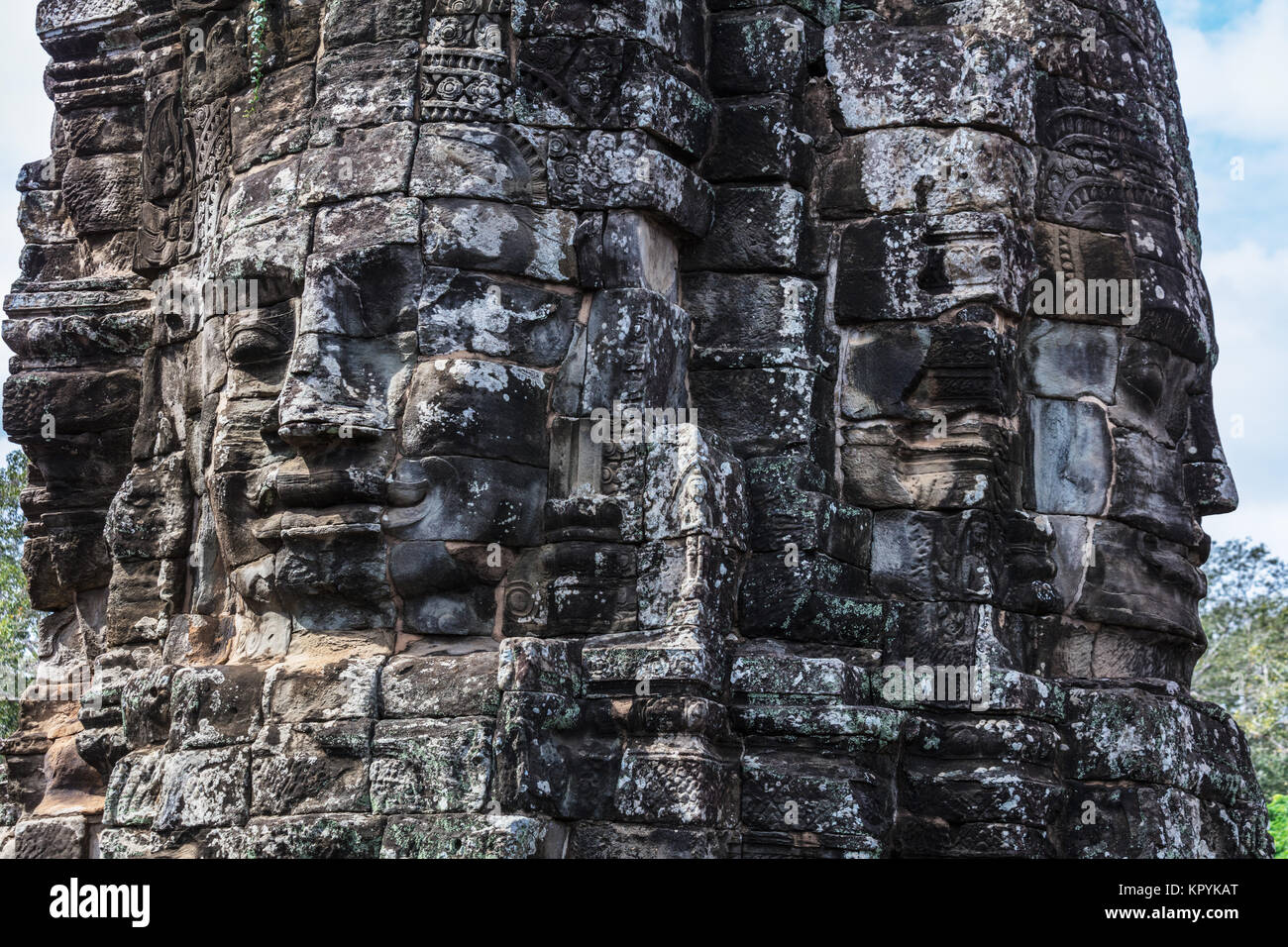 Ruines du temple Bayon, Siem Reap Banque D'Images