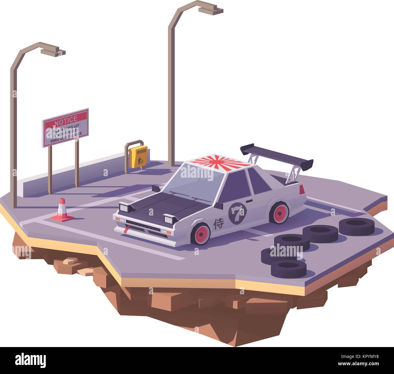 Vector poly voiture de dérive basse classique Illustration de Vecteur Vector poly voiture de dérive basse classique Illustration de Vecteur