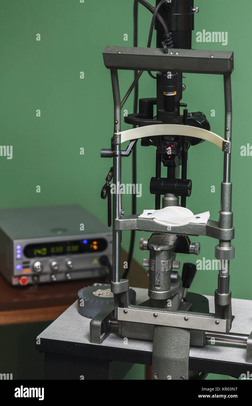 Optométriste médical matériel utilisé pour les examens de la Banque D'Images