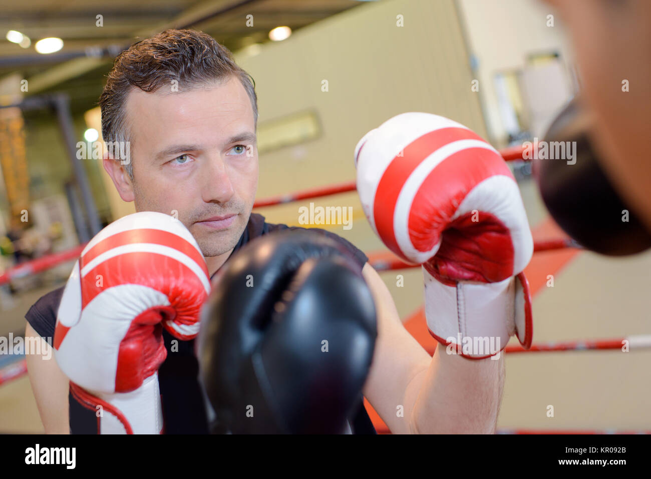 entraîneur de boxe Banque D'Images