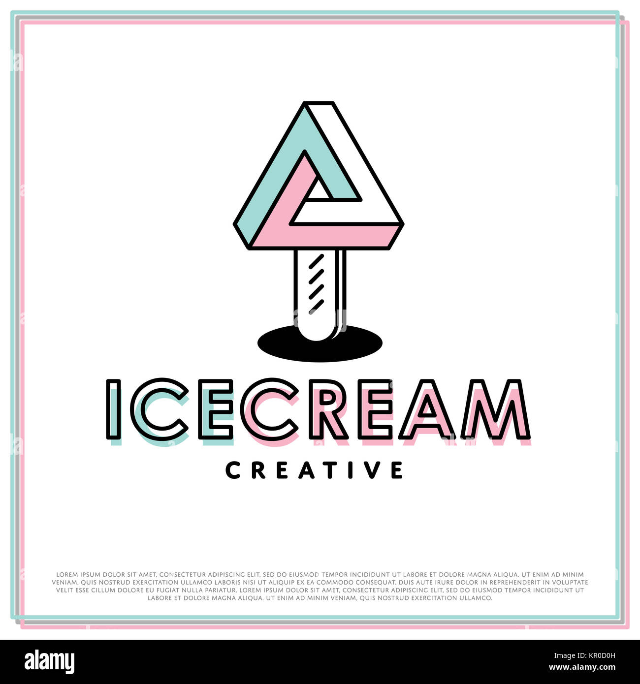 Logo vectoriel Ice Cream Banque D'Images