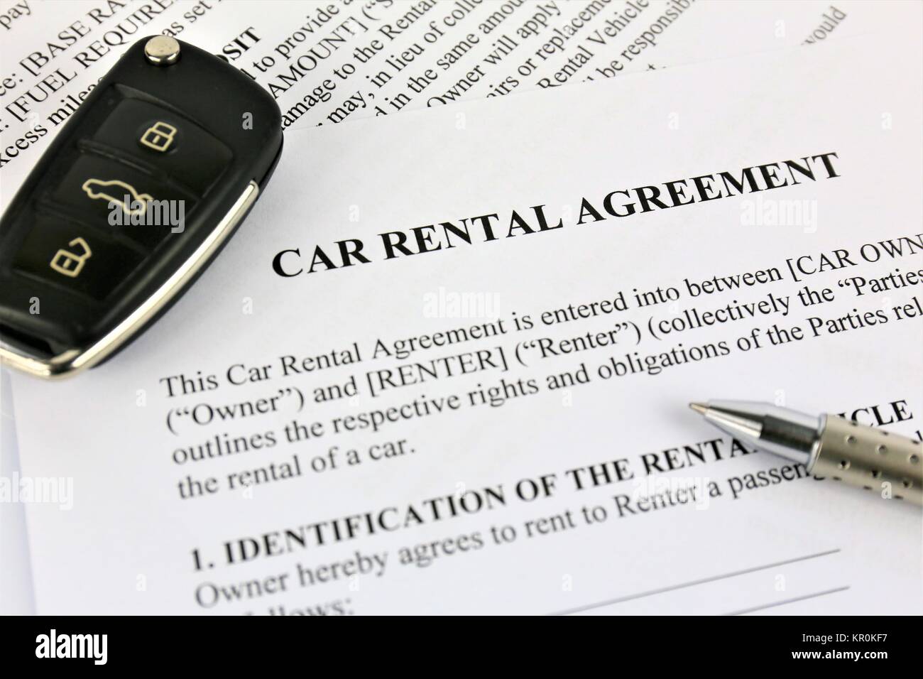 Contrat de location de voiture Banque de photographies et d’images à