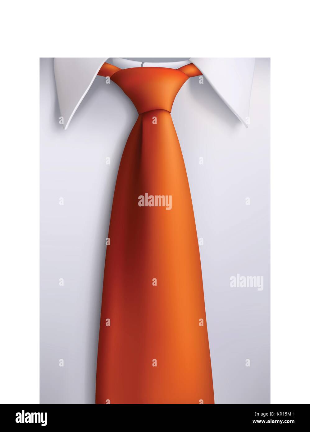 Chemise blanche cravate orange Image Vectorielle Stock - Alamy