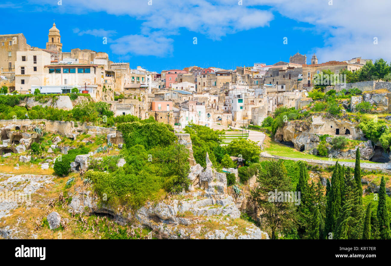 Vue panoramique de Gravina in Puglia, province de Bari, Pouilles, Italie du sud. Banque D'Images