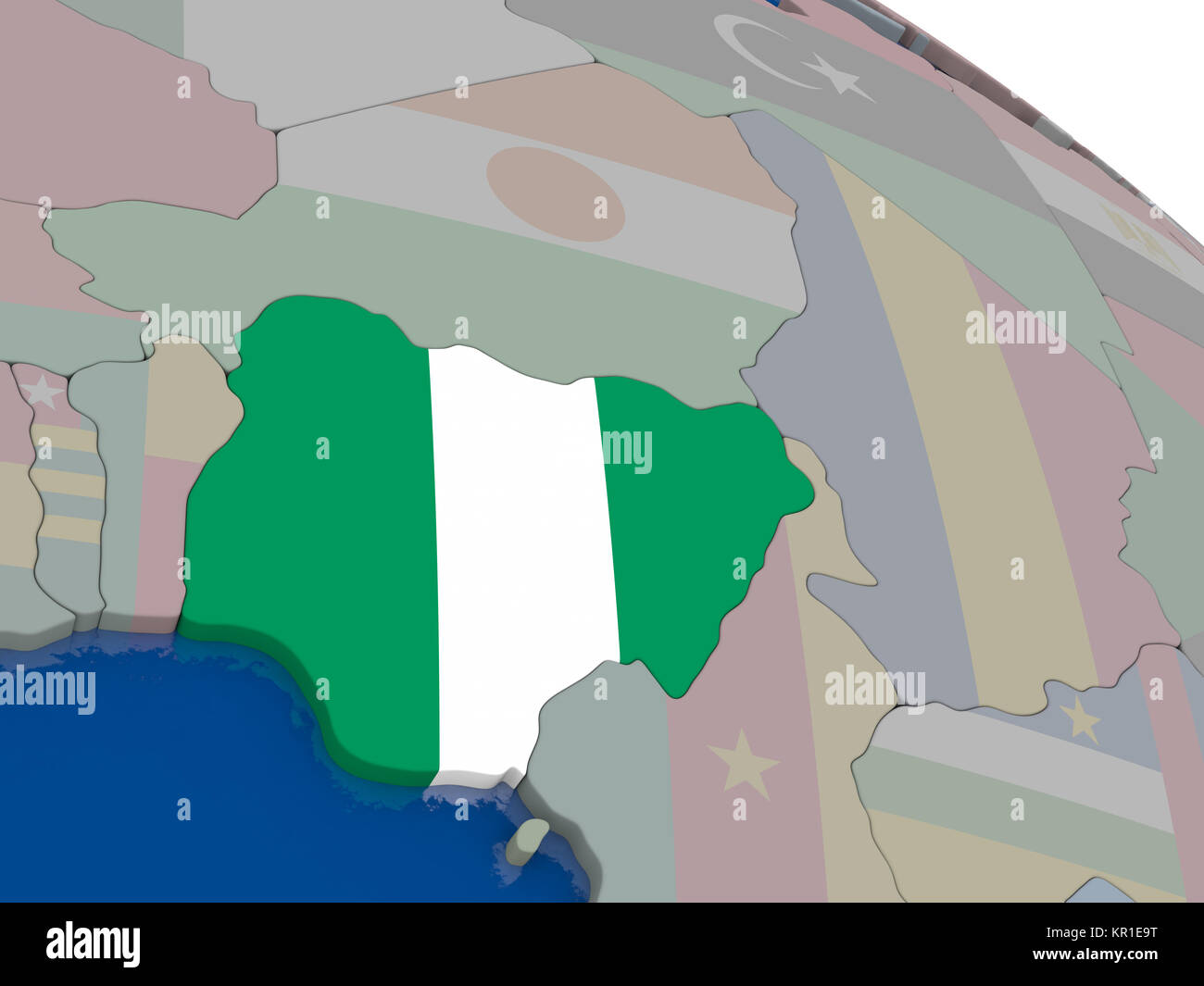 Le Nigeria avec drapeau Banque D'Images