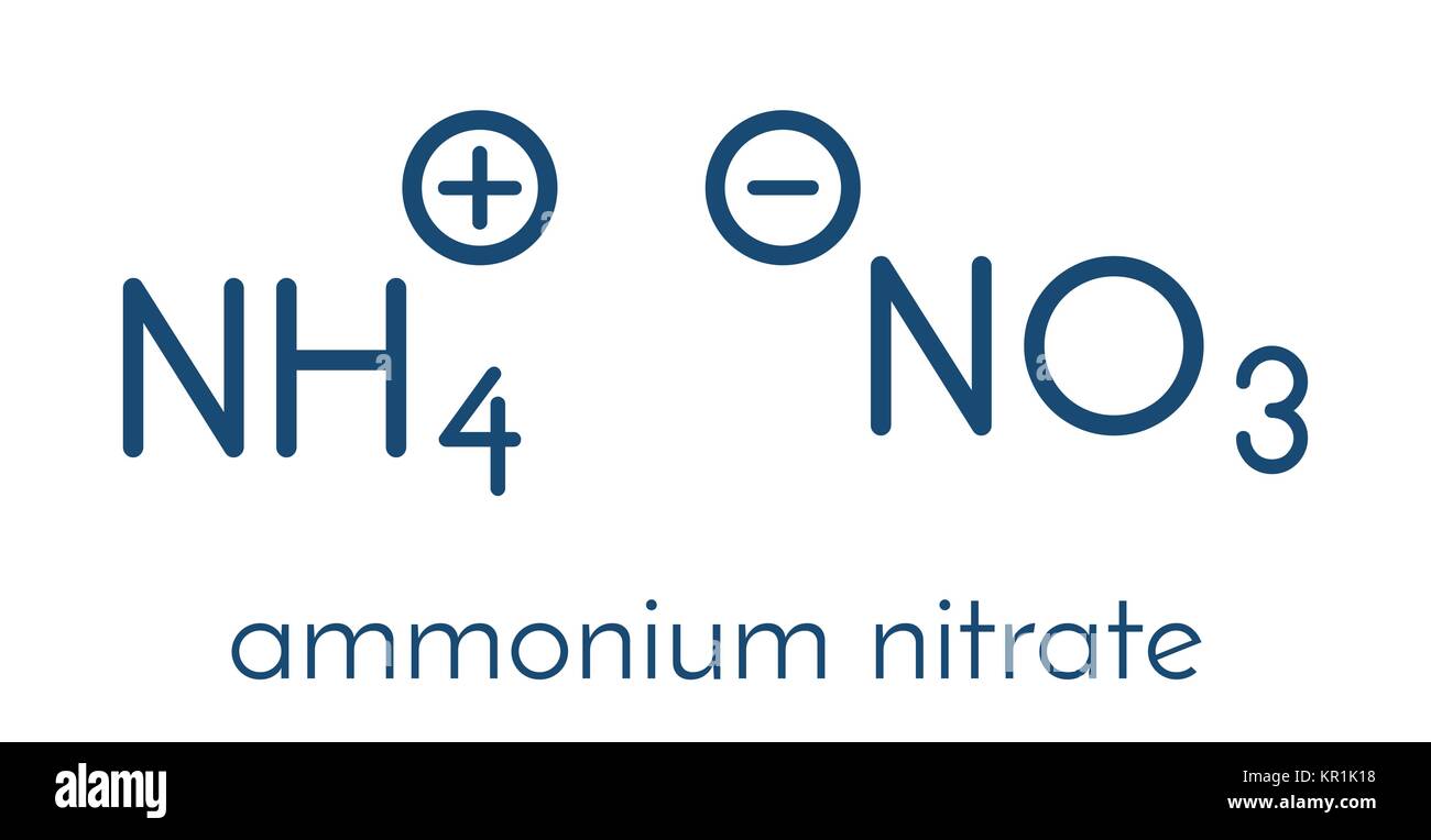 Nitrate d'ammonium, de structure chimique. Formule topologique. Illustration de Vecteur