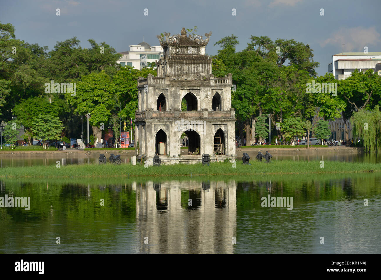 La tour de la tortue Thap Rua, lac Hoan Kiem, Hanoi, Vietnam, Schildkroetenturm Thap Rua, Hoan-Kiem-voir Banque D'Images