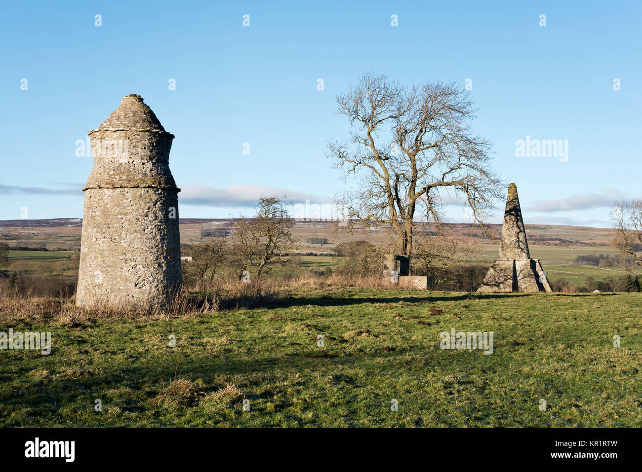 Mme Sykes' folies. Sorrelsykes Park, Edgley, Aysgarth, Yorkshire Dales National Park, Royaume-Uni Banque D'Images