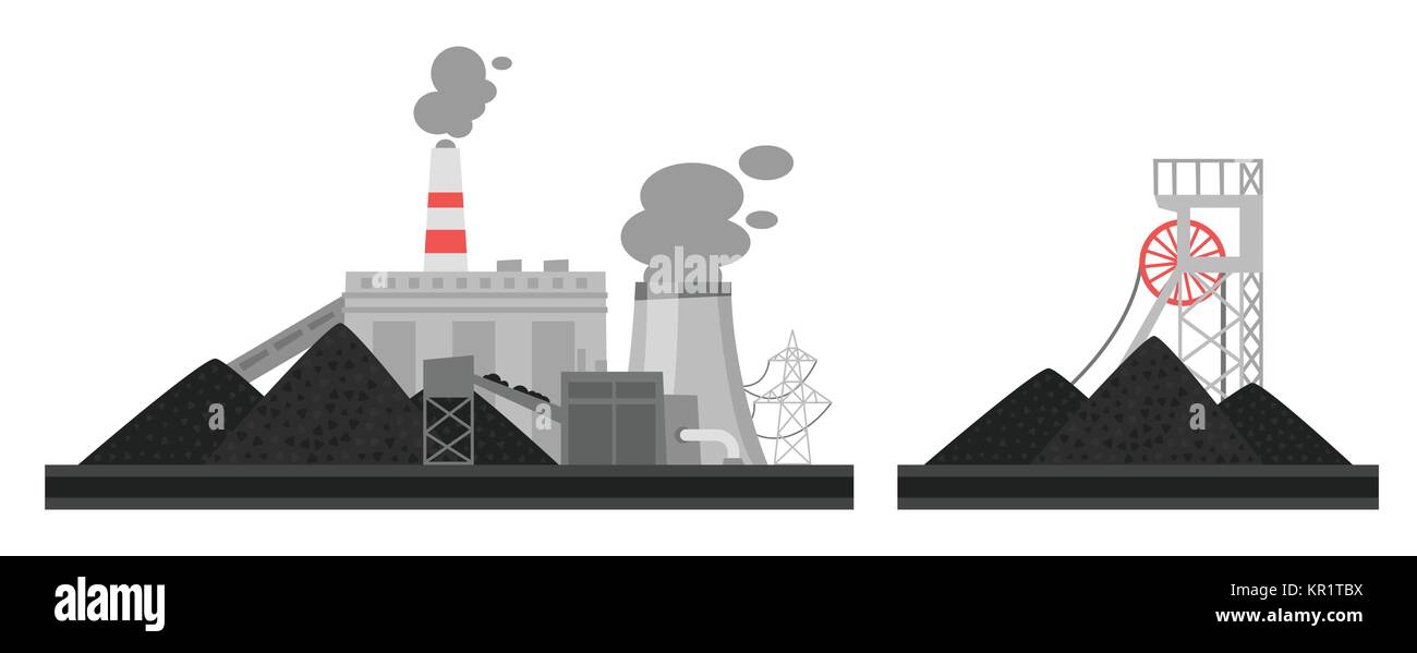 Illustration de l'usine de charbon. Illustration de Vecteur