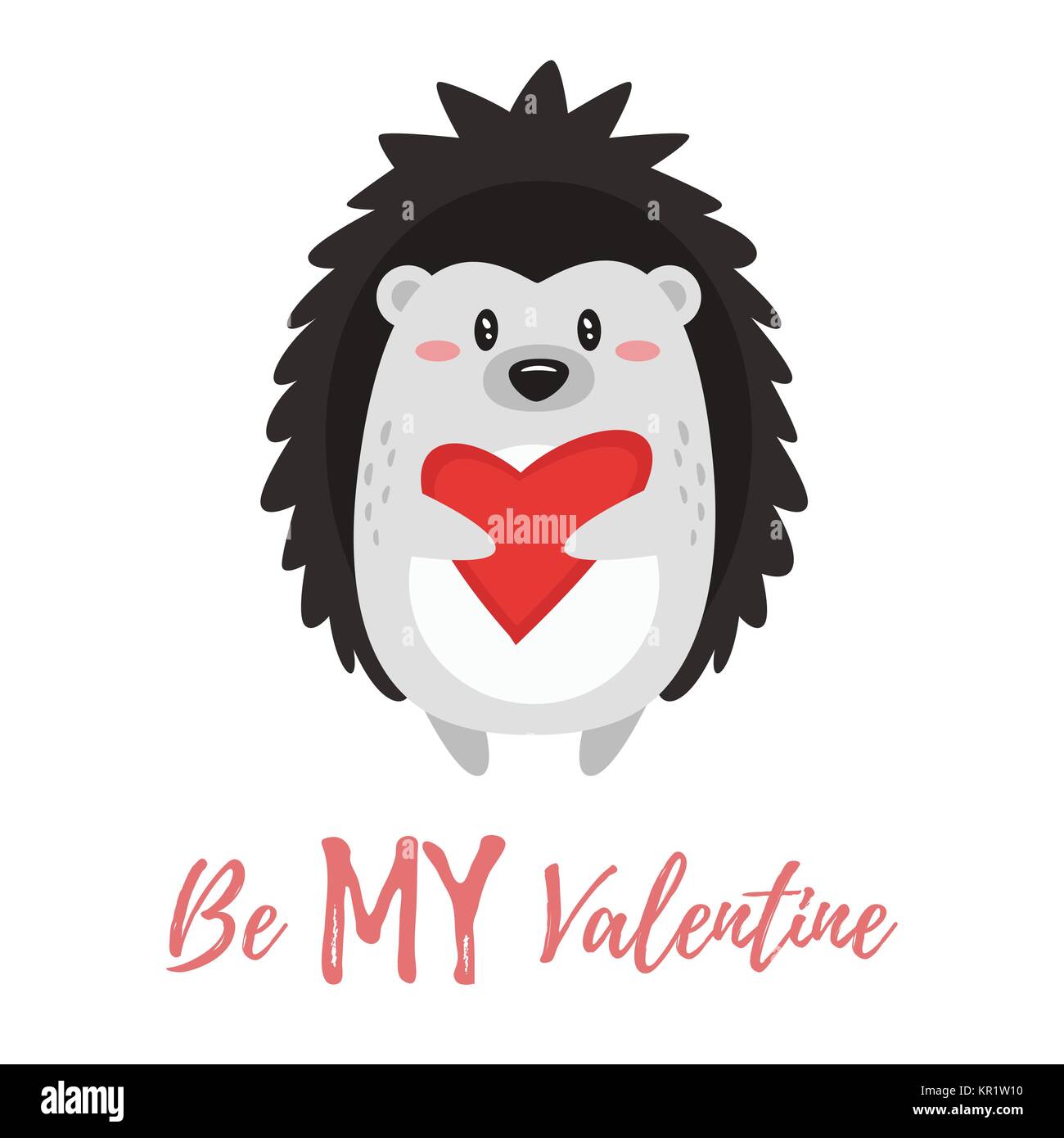 Carte de Saint-Valentin avec hedgehog Illustration de Vecteur