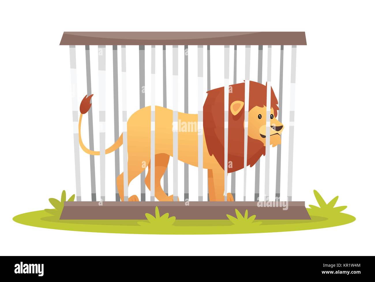 Lion en cage Illustration de Vecteur