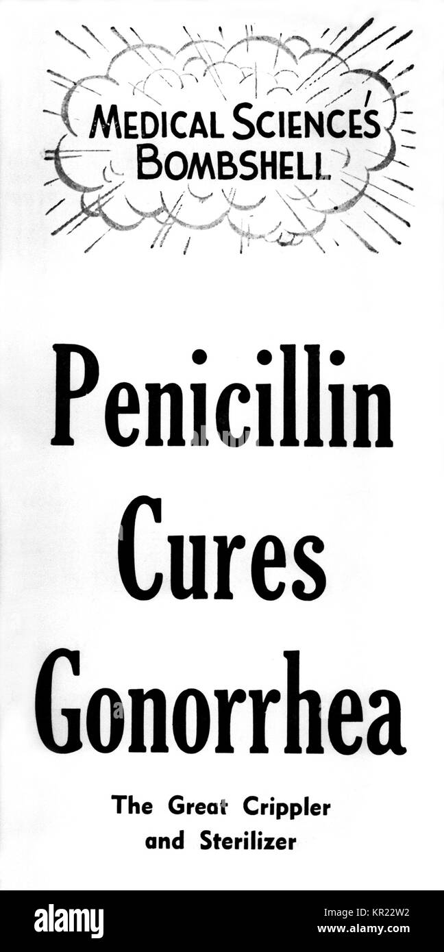 Affiche annonçant le traitement de la gonorrhée, 1973. Affiche expliquant comment les 'grandes gonorrhée déclarés Crippler' peut être traité avec de la pénicilline. Image courtoisie CDC. Banque D'Images