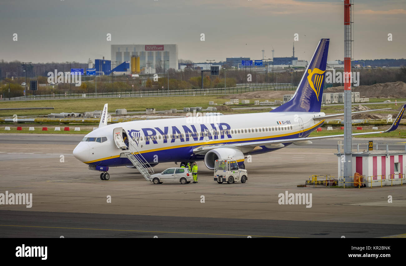 Ryan Air Flugzeug, beauté's field, Brandebourg, Allemagne, Flughafen Schönefeld, Deutschland Banque D'Images