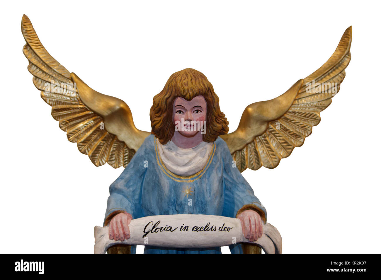 Ange de Noël isolé sur fond blanc Banque D'Images