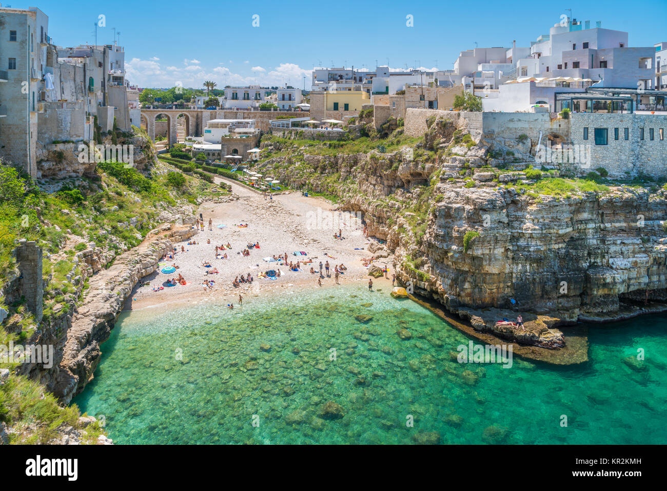 Polignano a Mare, Province de Bari, Pouilles, Italie du sud. Banque D'Images