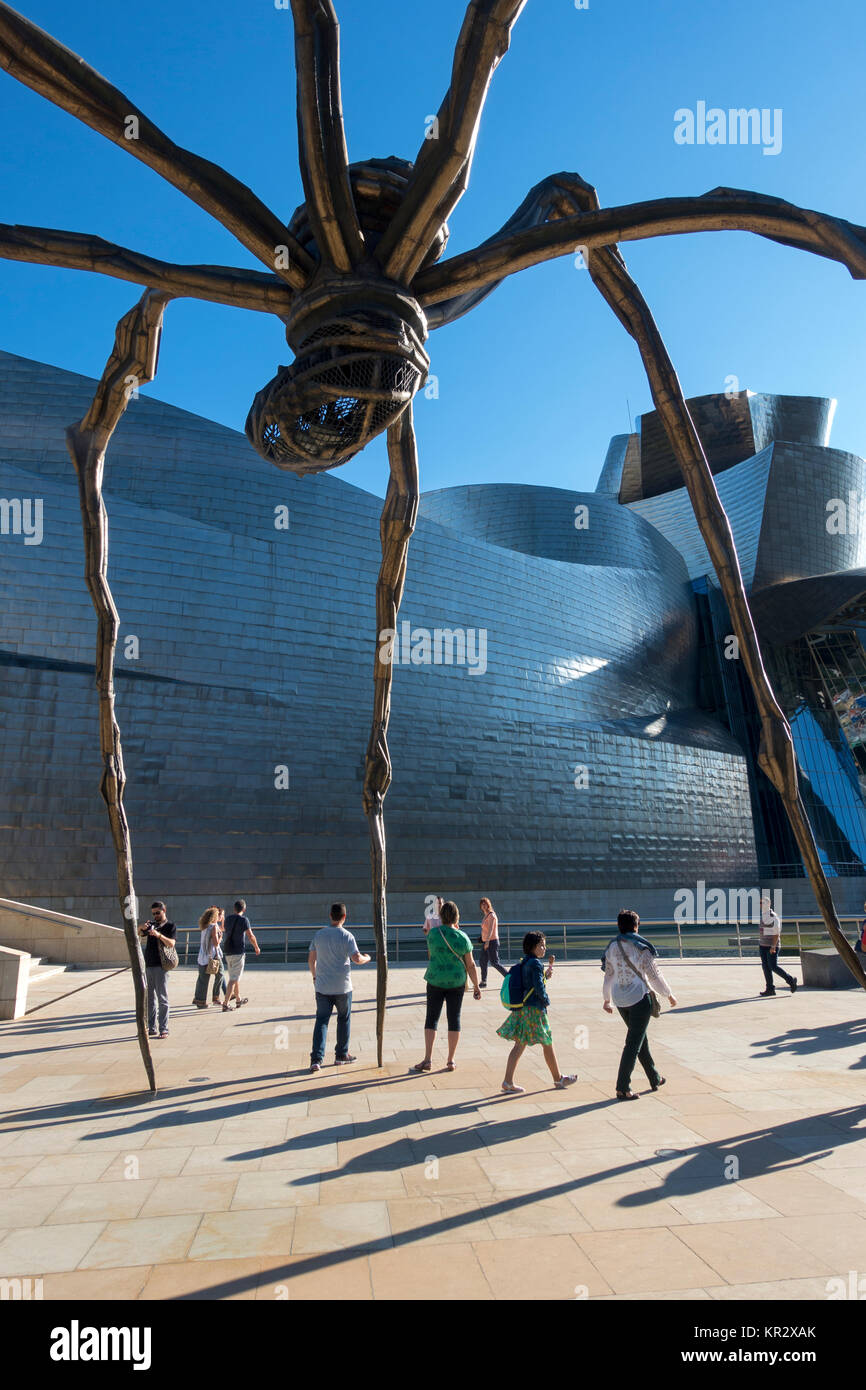 Sculpture d'araignée géante.titre: Maman (mère).artiste: Louise Borgeois (1911-2010).Musée Guggenheim.Bilbao.Espagne Banque D'Images