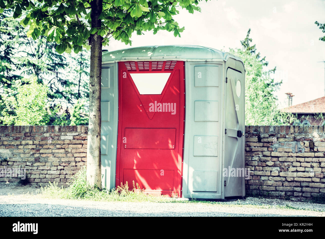 Cabine de toilettes en plastique Banque D'Images