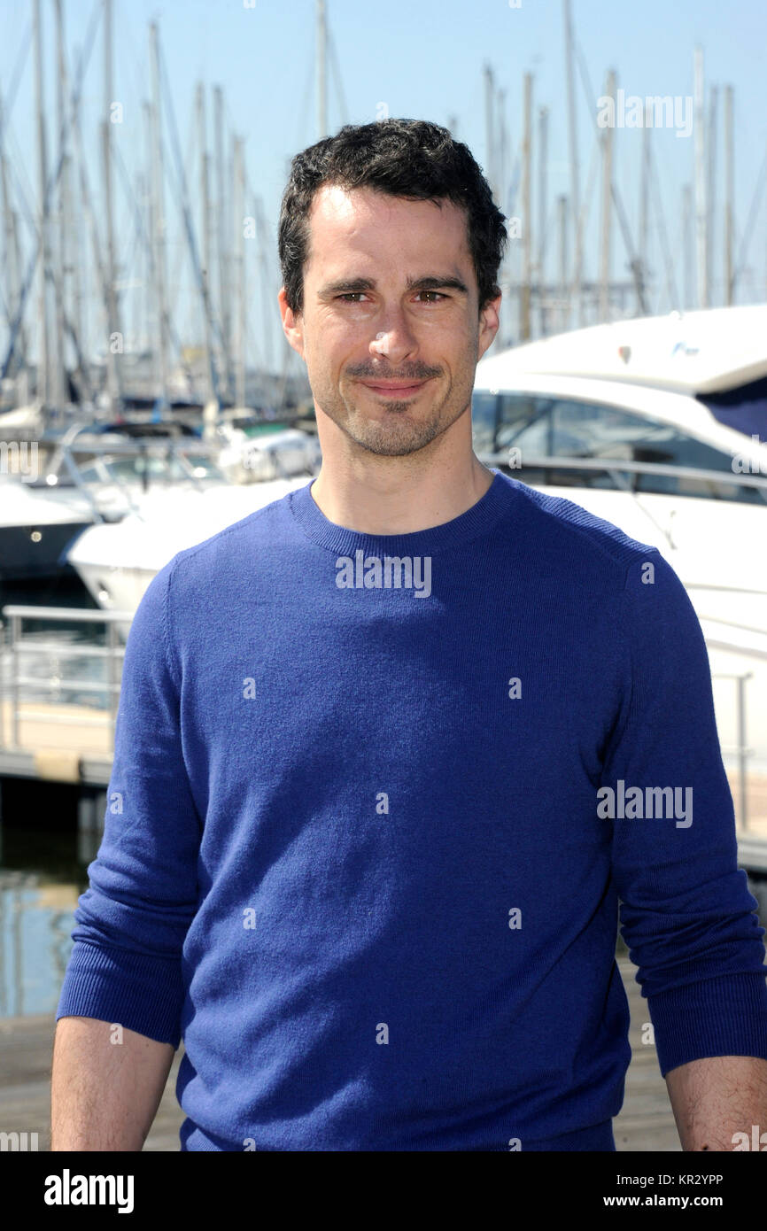 Cannes (sud-est de la France) : Patrick Hivon, acteur, assistant à la média MIPTV 2015 ÒMarche (Marché International des Programmes de Televisio Banque D'Images