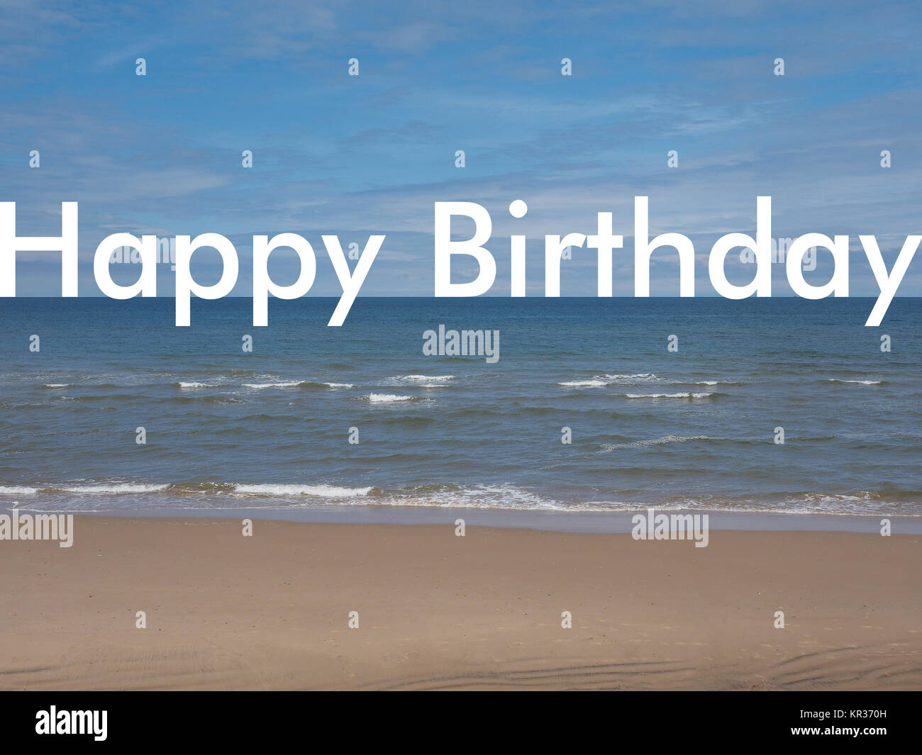 Joyeux anniversaire sur la plage Banque D'Images