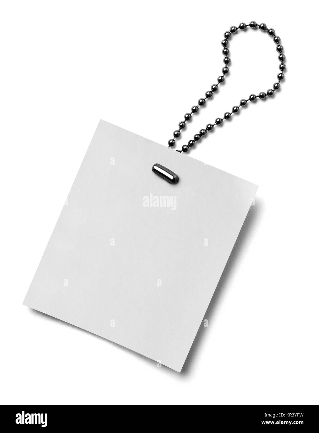 Gros plan d'une étiquette de prix note sur fond blanc Banque D'Images