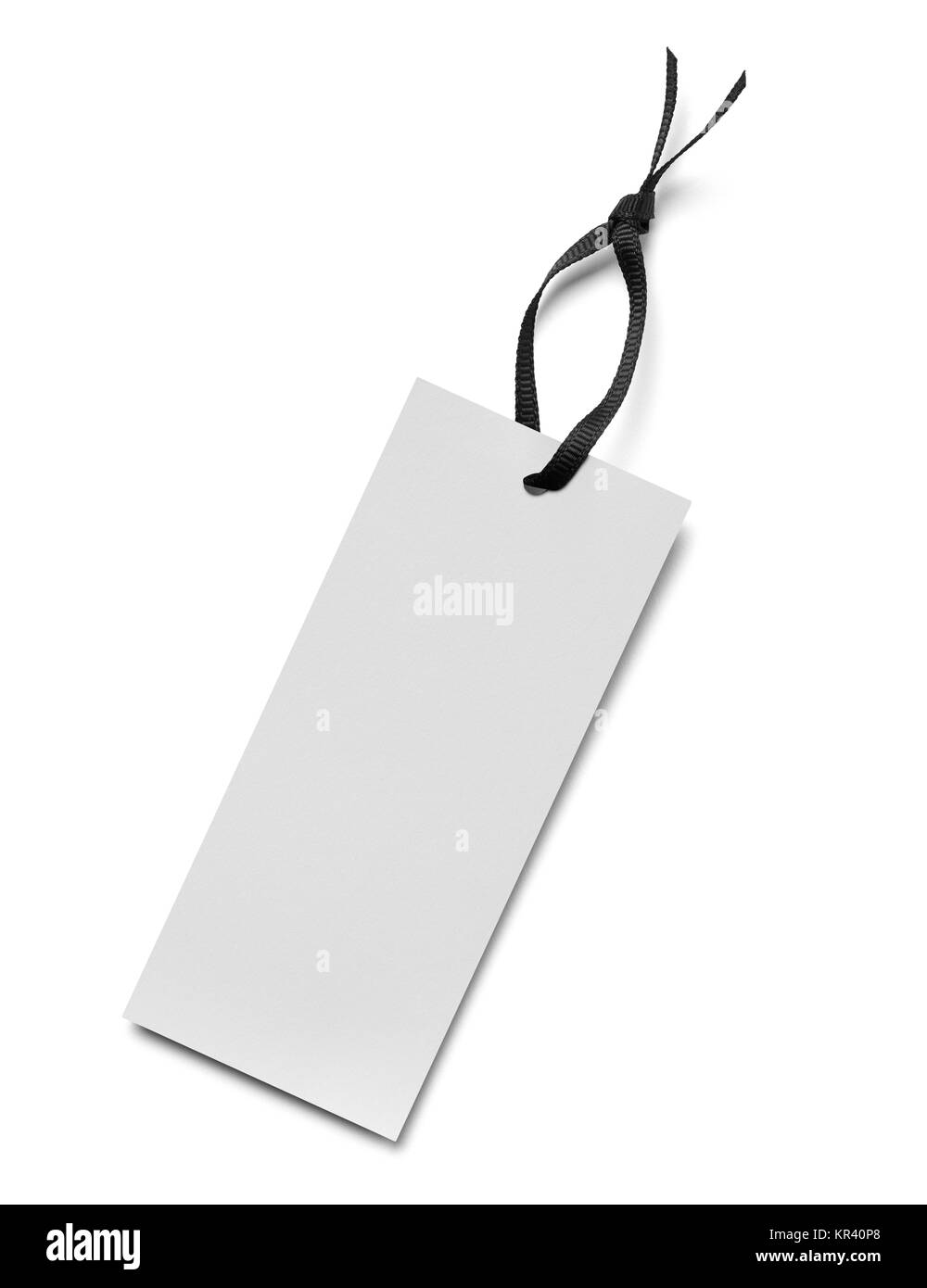Gros plan d'une étiquette de prix note sur fond blanc Banque D'Images