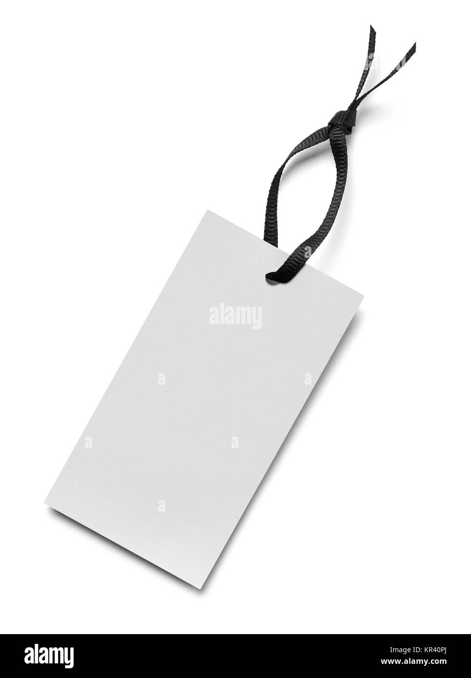 Gros plan d'une étiquette de prix note sur fond blanc Banque D'Images