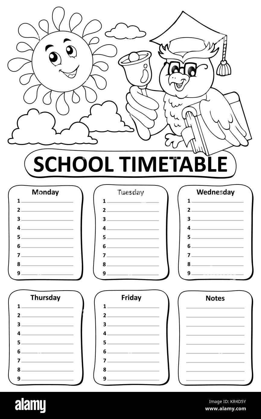 emploi-du-temps-scolaire-banque-d-images-noir-et-blanc-alamy