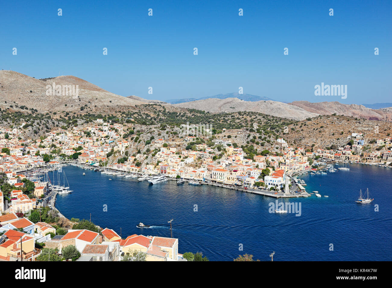 Le port de Symi est certainement la plus belle en Grèce. Banque D'Images