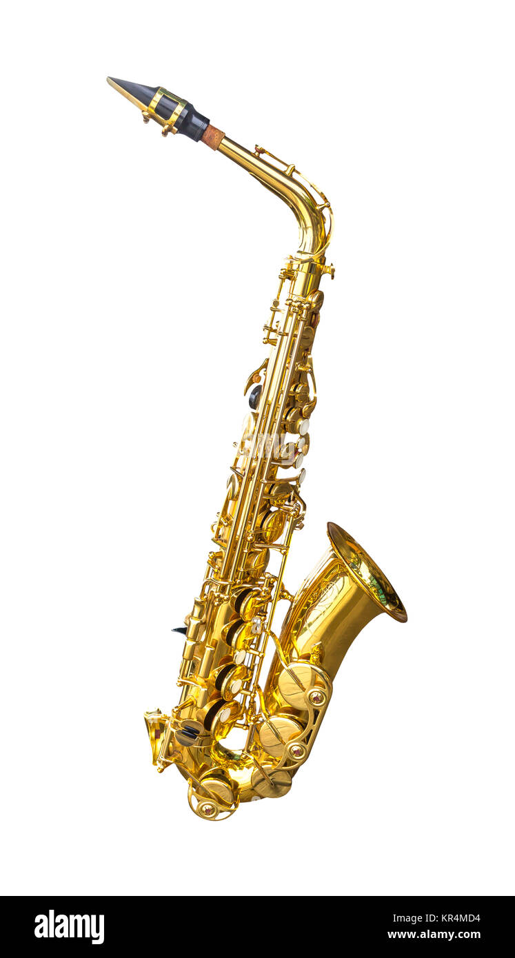 Saxophone alto or isolated Banque D'Images