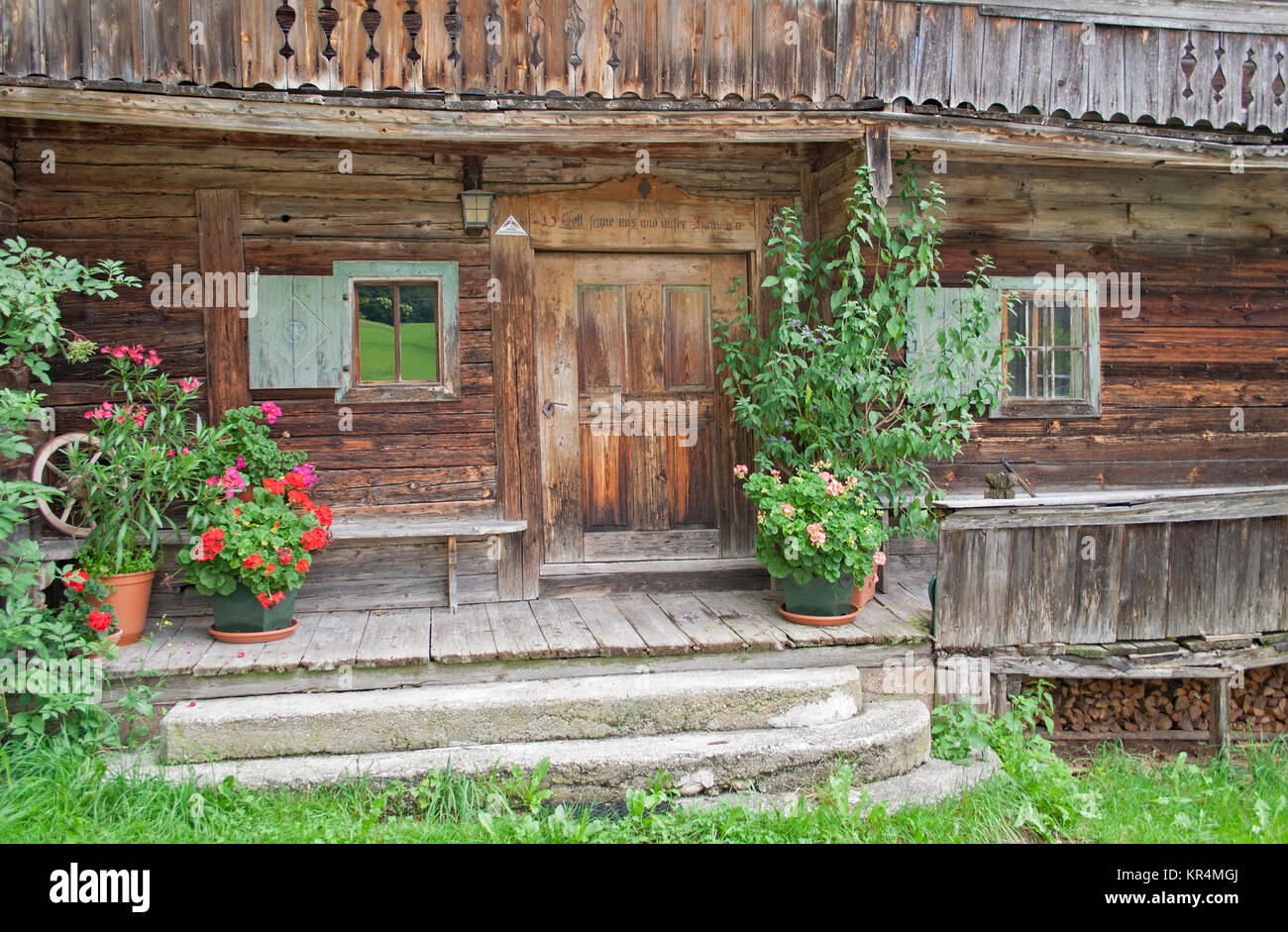 Ancienne ferme dans la région Wilder Kaiser, Tirol, Autriche Banque D'Images Ancienne ferme dans la région Wilder Kaiser, Tirol, Autriche Banque D'Images