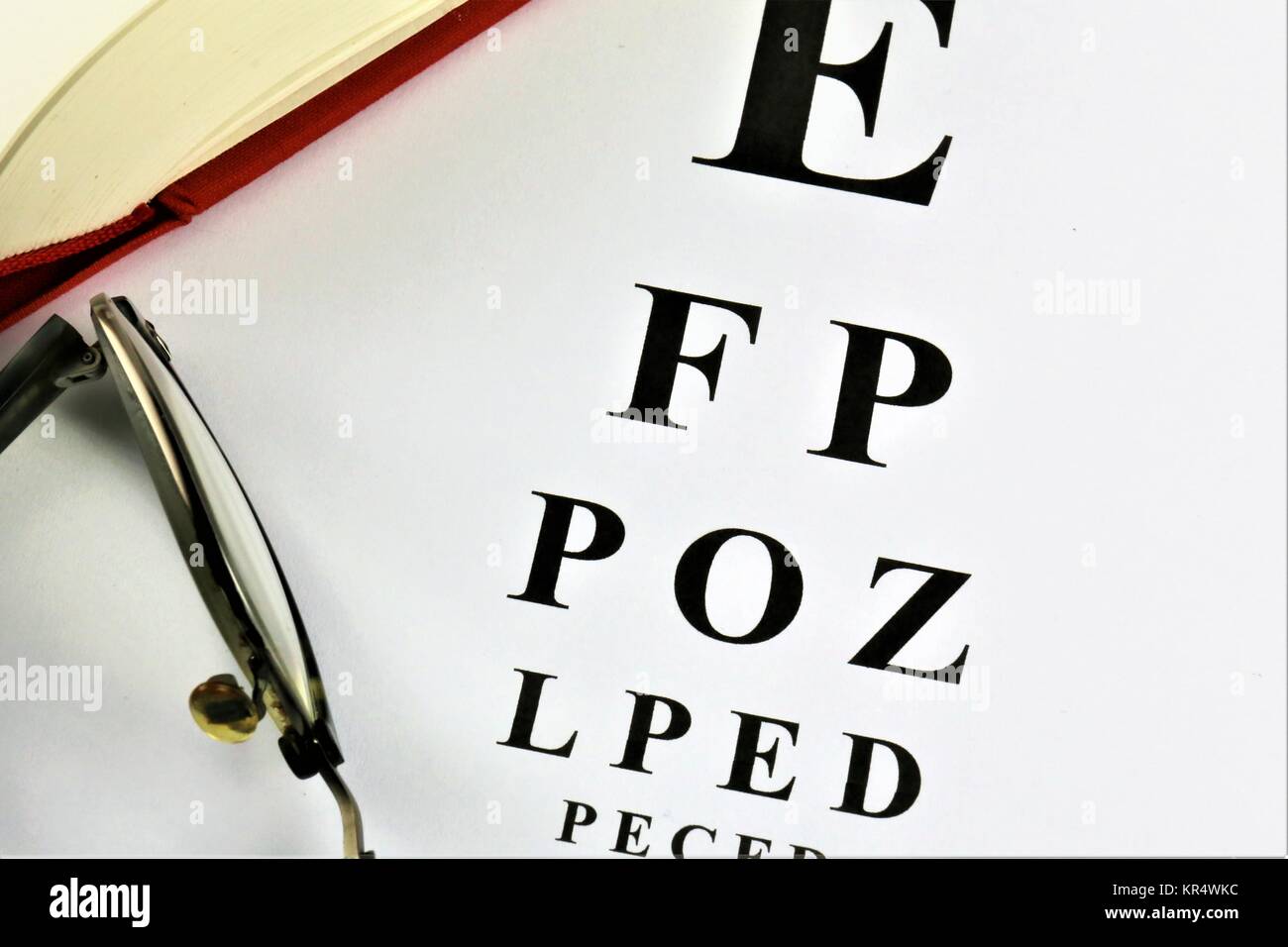 Un concept de droit d'un essai d'oeil Banque D'Images