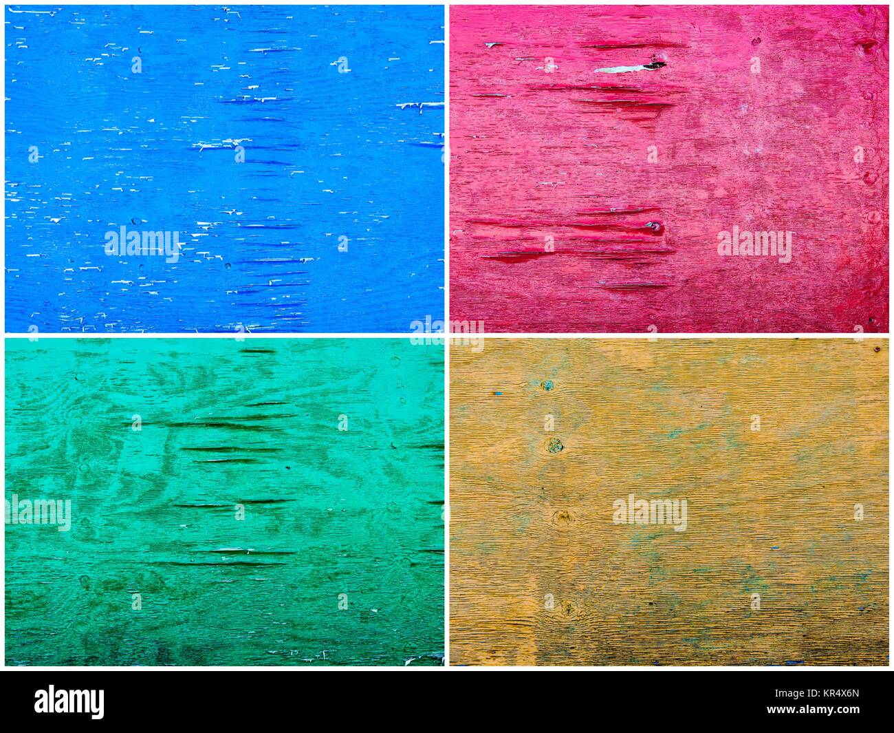 Photo collage de bois peintes grunge texture Banque D'Images