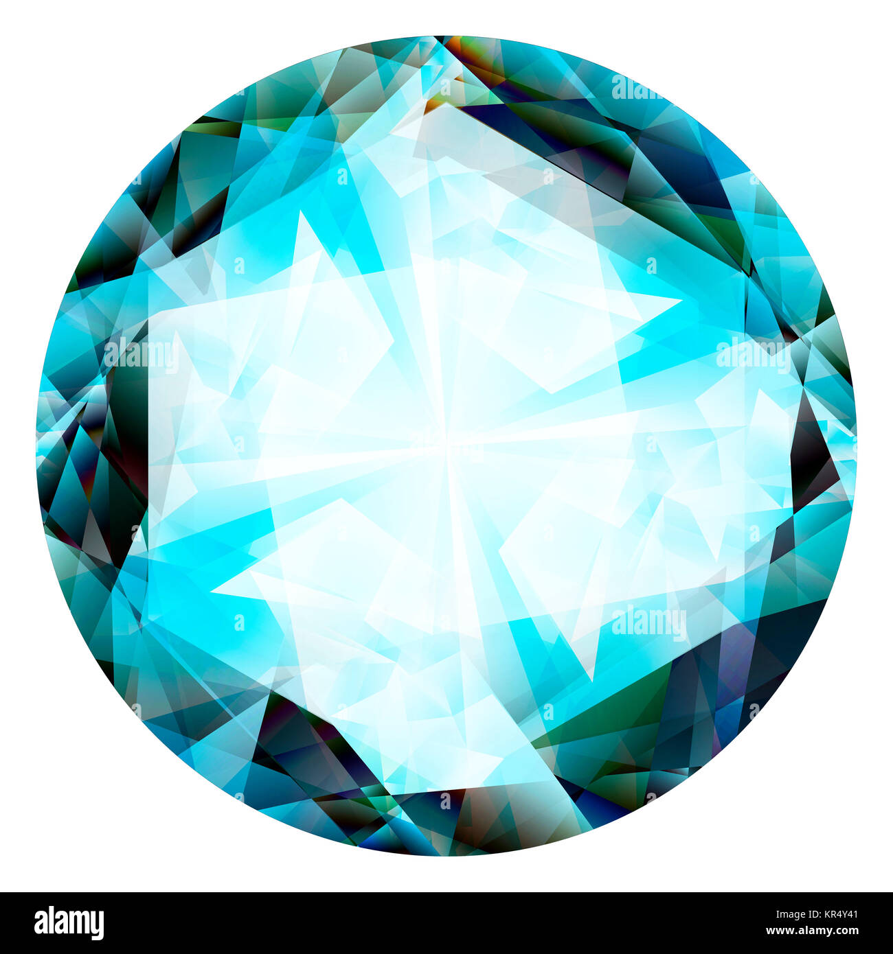Farben formen edelstein abstrakt rund blau grafik saphir Banque D'Images
