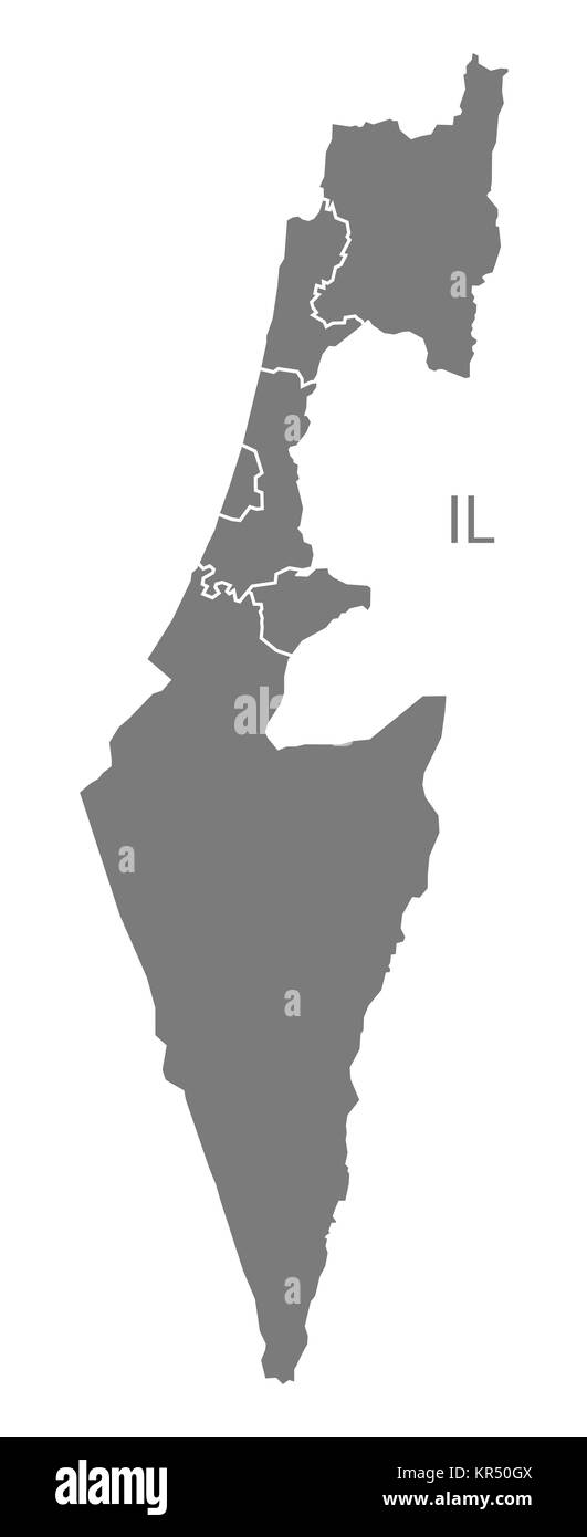 Israël avec les districts Site gray Banque D'Images