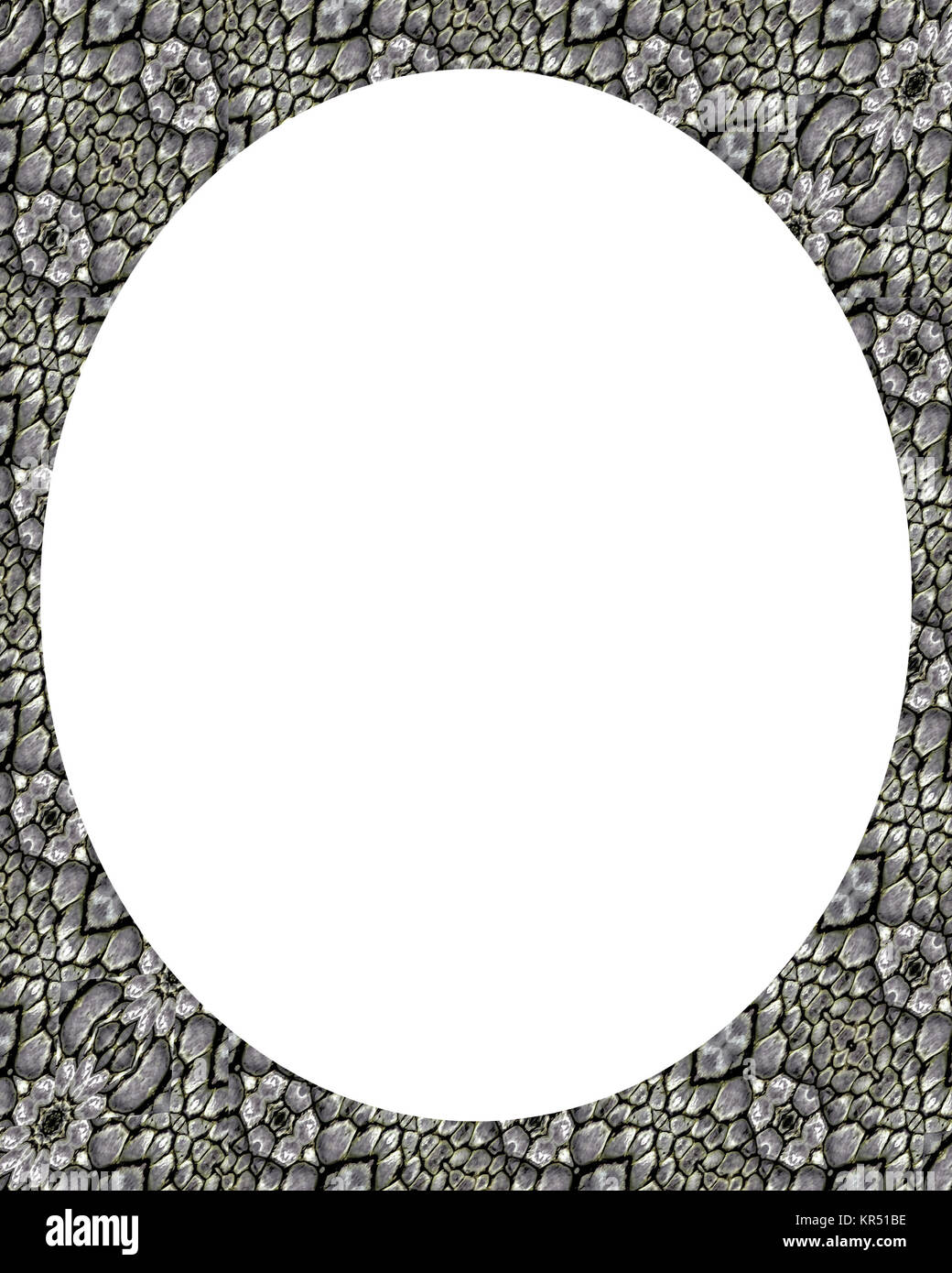 Circle Frame Background blanc décoré avec des frontières Banque D'Images