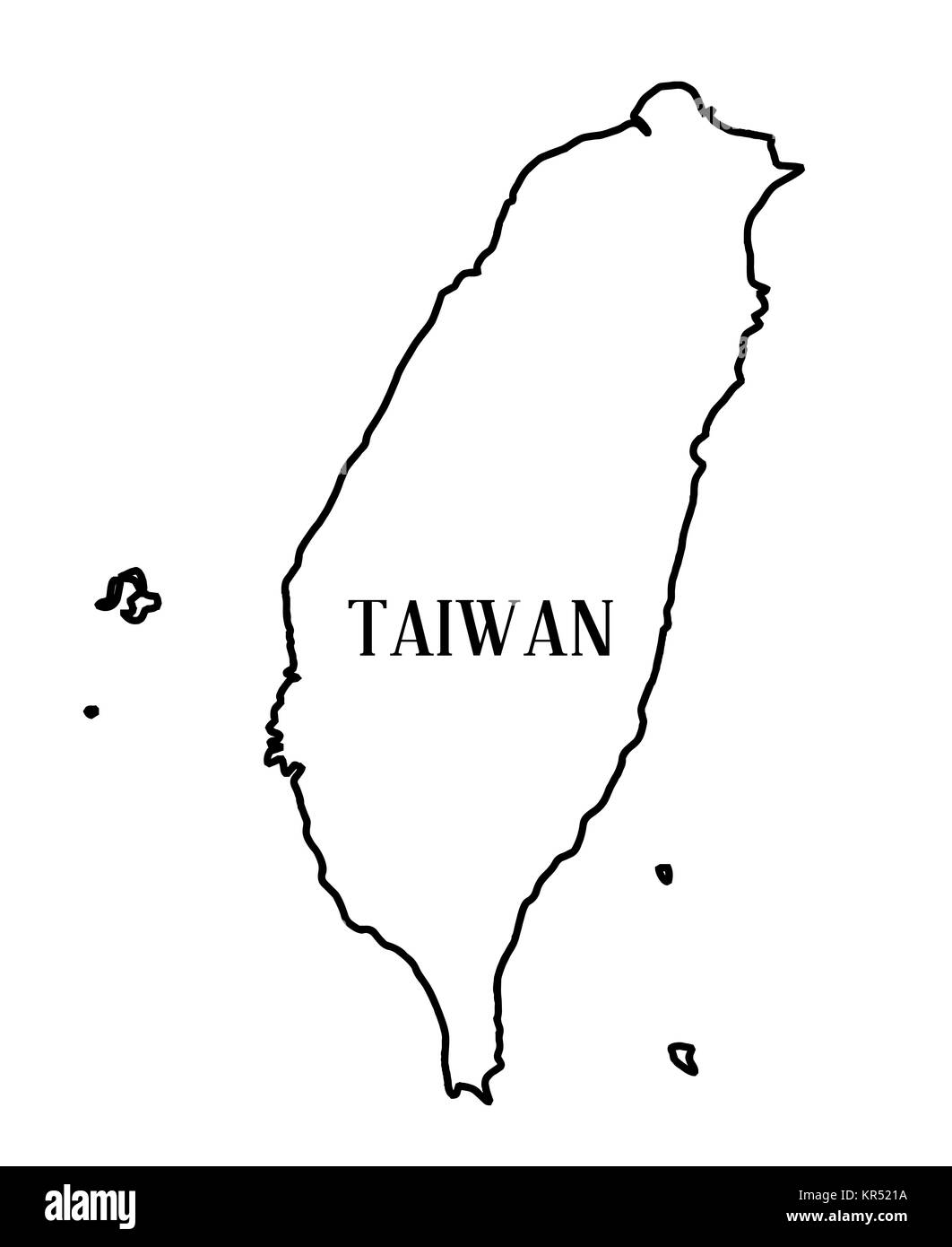 Taiwan Contour Plan Banque D'Images