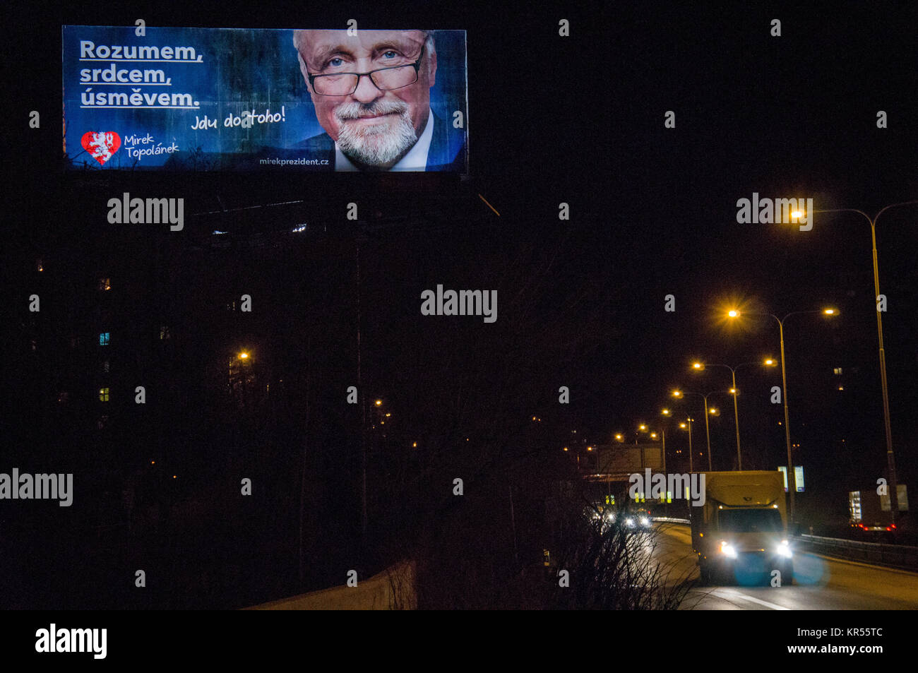 Billboard, pré-campagne électorale, élections présidentielles, Mirek Topolanek Banque D'Images