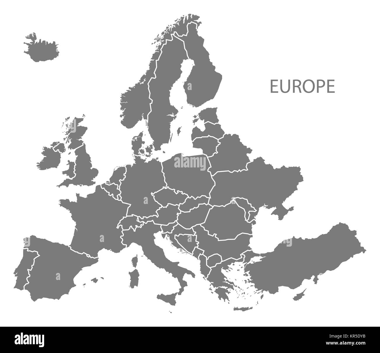 L'Europe avec les pays site gray Banque D'Images