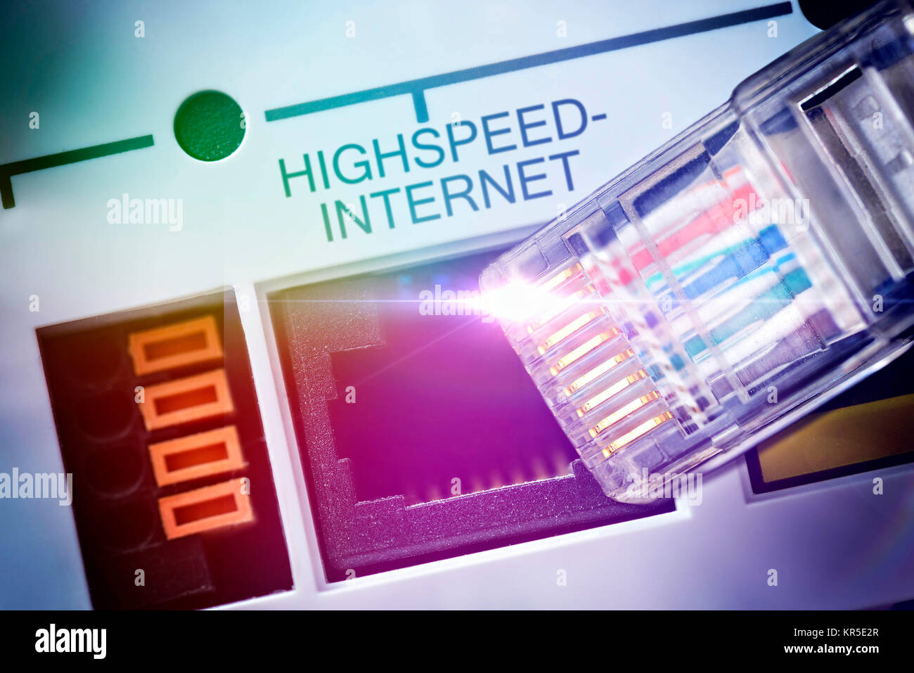 Internet câble, Internet haute vitesse, l'extension de réseau à large bande, Internetkabel Breitbandausbau Highspeed-Internet,, Banque D'Images
