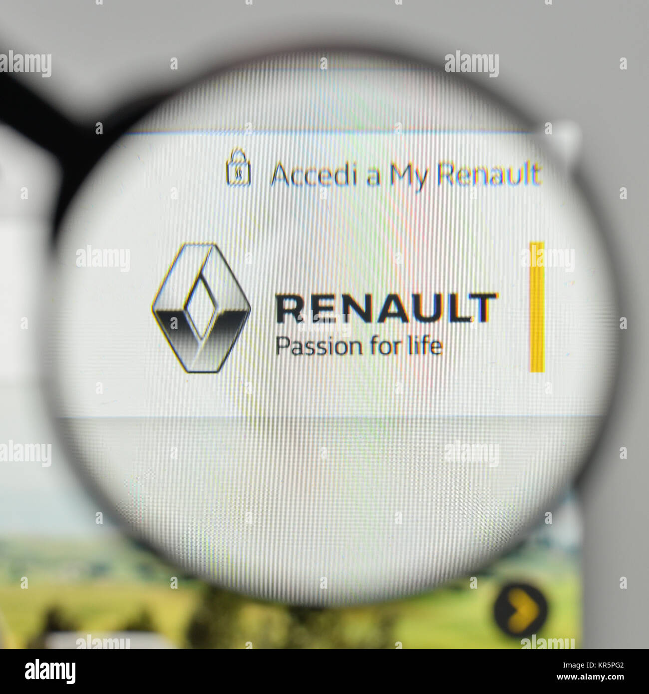 Milan, Italie - 1 novembre, 2017 : Renault logo sur la page d'accueil du site. Banque D'Images