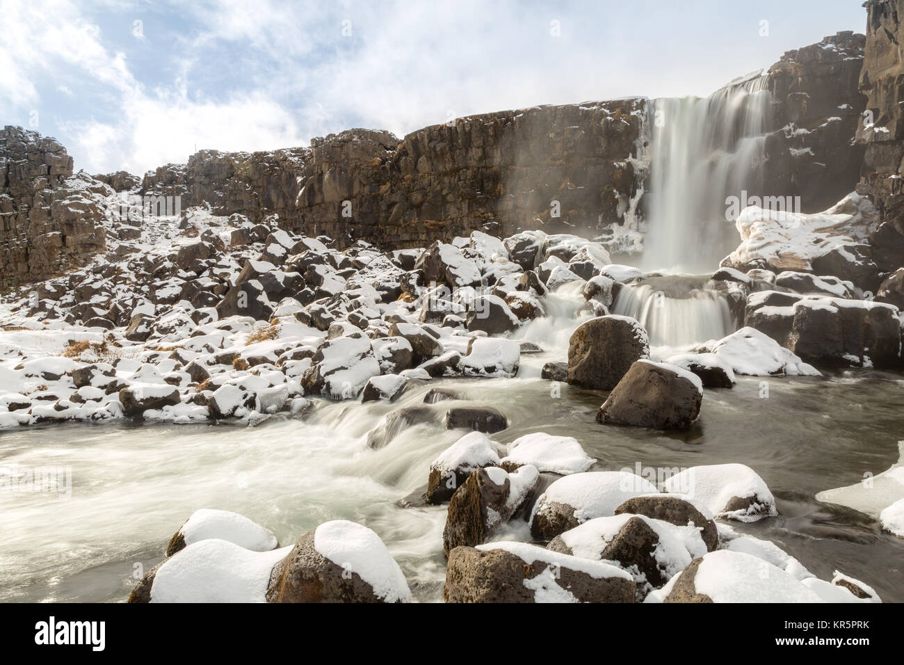 Pingvellir Chute d'Islande Banque D'Images