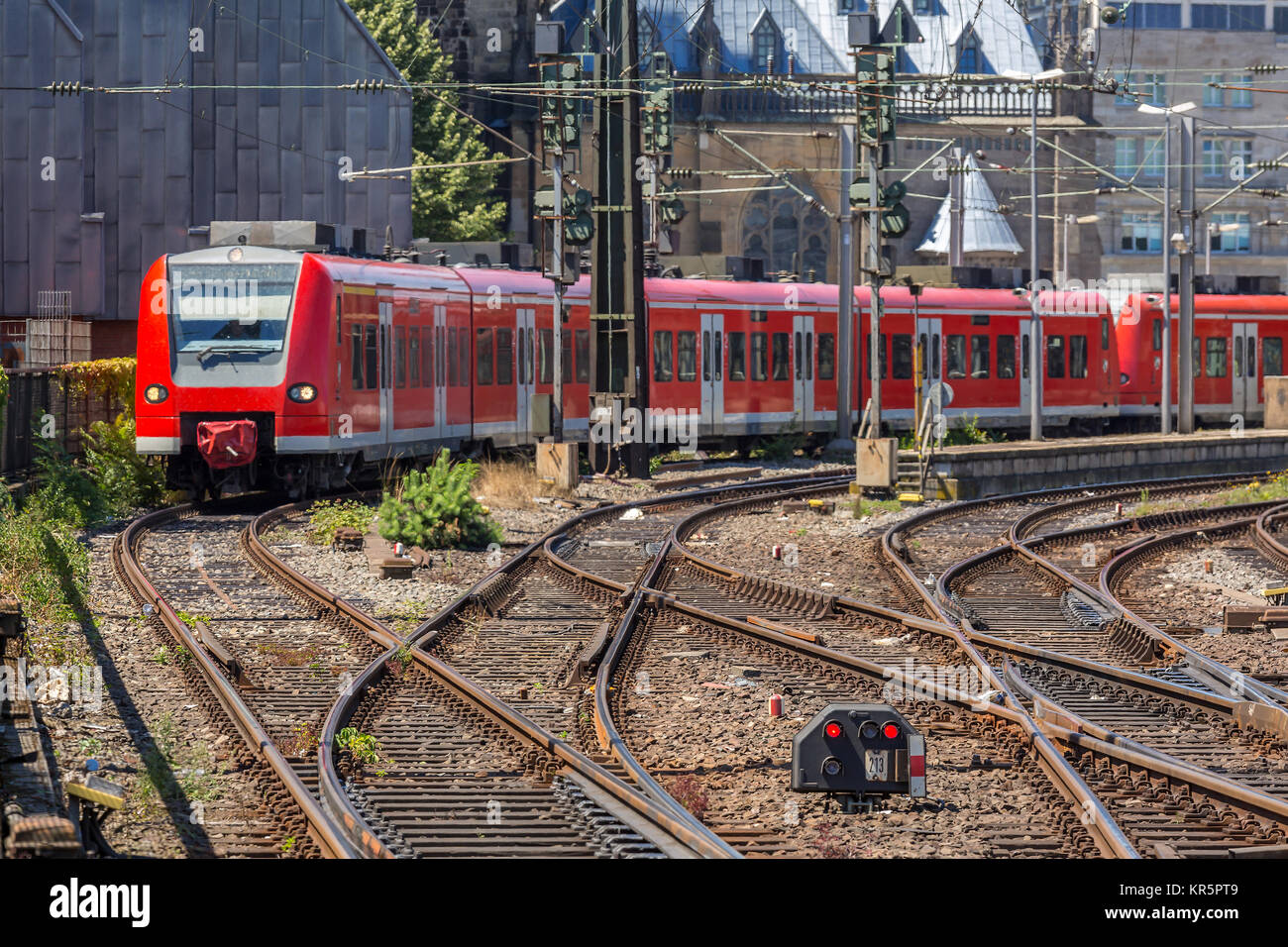 Train de banlieue en Allemagne Banque D'Images