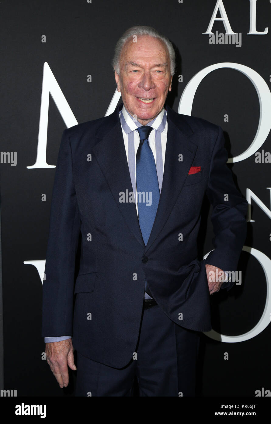 Los Angeles, Ca. Dec 18, 2017. Christopher Plummer, pour Premiere de Sony Pictures Entertainment's 'tout l'argent dans le monde" au Samuel Goldwyn Theatre, à Los Angeles, Californie le 18 décembre 2017. Credit : Faye Sadou/media/Alamy Punch Live News Banque D'Images