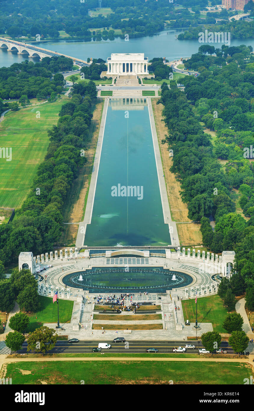 Abraham Lincoln Memorial et la deuxième guerre mondiale à Washington, DC Banque D'Images